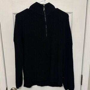 Amazon Essentials Black Knit Half-Zip Hoodie